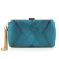 royal blue satin party clutch handbag