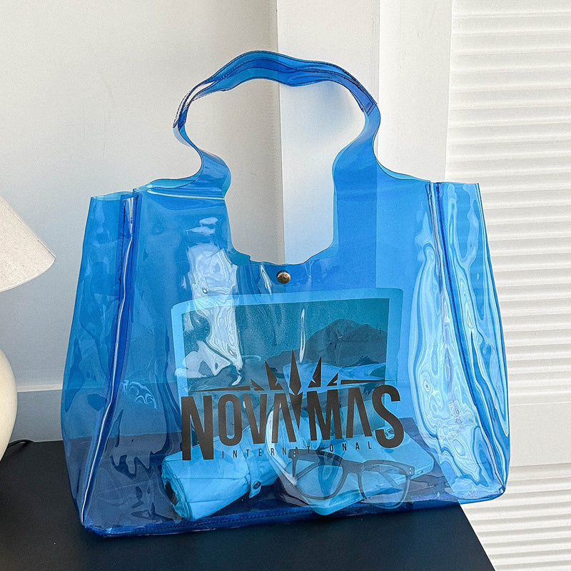 Trendy transparent bags Jelly bags Shoulder tote bags Beach bags