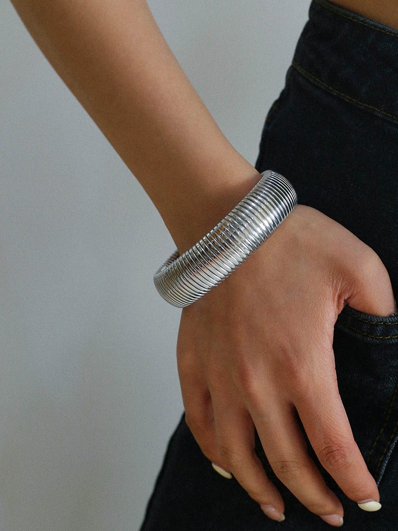 Silver fashion chic chunky bracelet