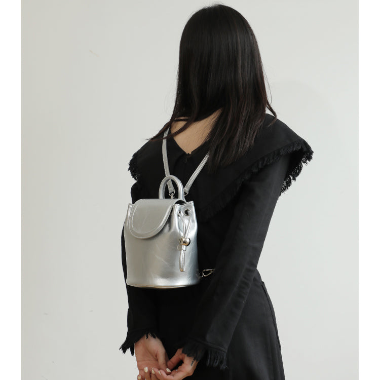 leather flap mini backpack