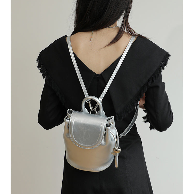 leather flap mini backpack