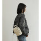 leather flap mini backpack