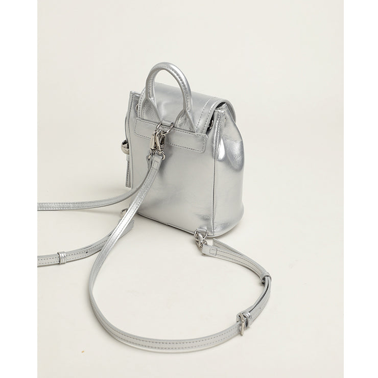 leather flap mini backpack