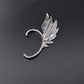 silver punk style wing earrings