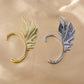 silver punk style wing earrings