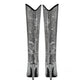 Silver Rhinestone Stiletto Heel Knee-High Boots