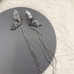 Silver Vintage Fringe Butterfly Earrings Y2K Trend Earrings