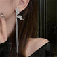 Silver Vintage Fringe Butterfly Earrings Y2K Trend Earrings