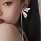 Silver Vintage Fringe Butterfly Earrings Y2K Trend Earrings