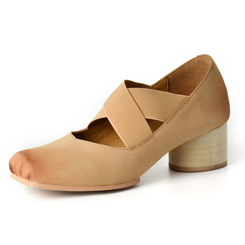 Square Toe Elastoplast Ballet Shoes Mary Jane Heel Retro Pumps