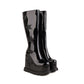 Star Black Platform Wedge Heel Knee-High Boots