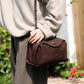 Suede Leather Zipper Handbag Shoulder Boston Bag