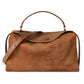 Suede Leather Zipper Handbag Shoulder Boston Bag