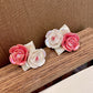 Sweet Retro Ceramic Magic Flower Stud Earrings