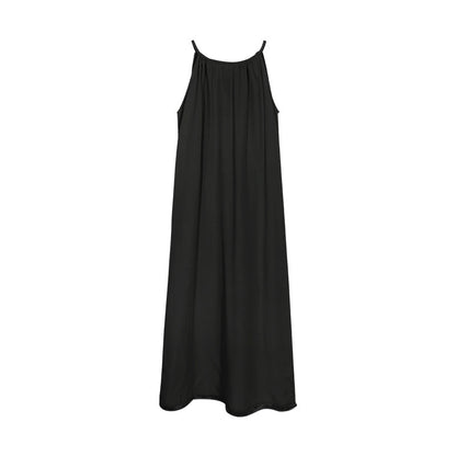 Tencel Hemp Tassel Hanging Neck Dress