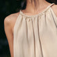 Tencel Hemp Tassel Hanging Neck Dress