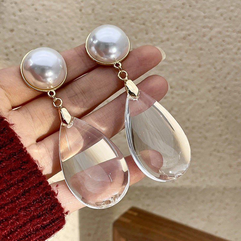 clear drop pendant earrings