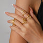 Trendy Chic Snake Shape Open Ring Retro Adjustable Stainless Steel Ring