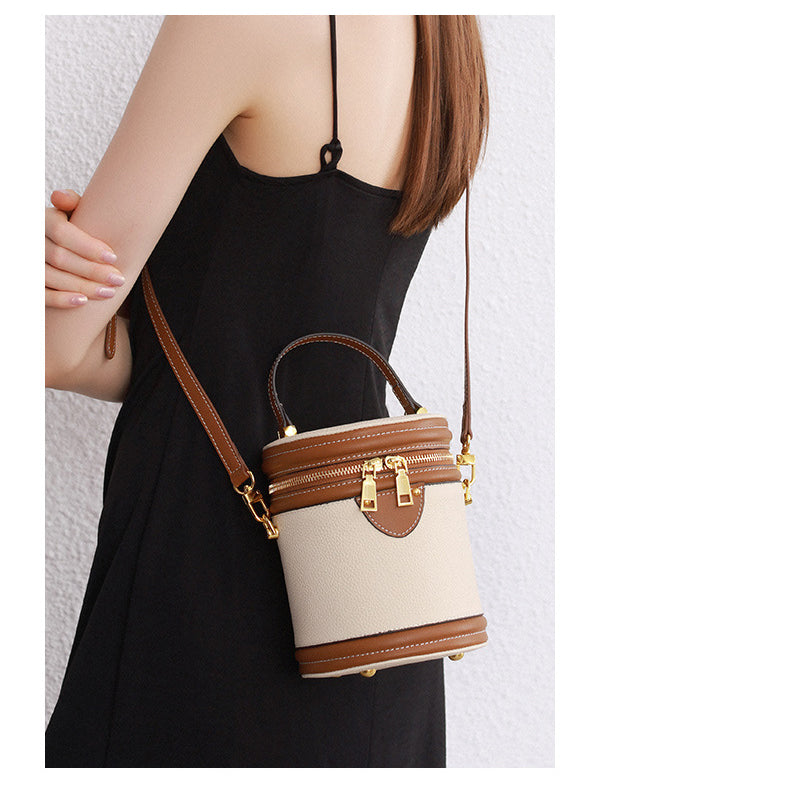 Trendy fashion cylinder bucket handbag shoulder boss bag