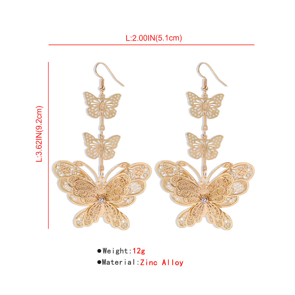 Trendy Hollow Out Butterfly Fashion Earrings