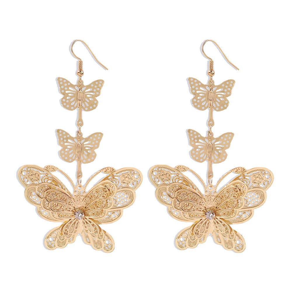 Trendy Hollow Out Butterfly Fashion Earrings