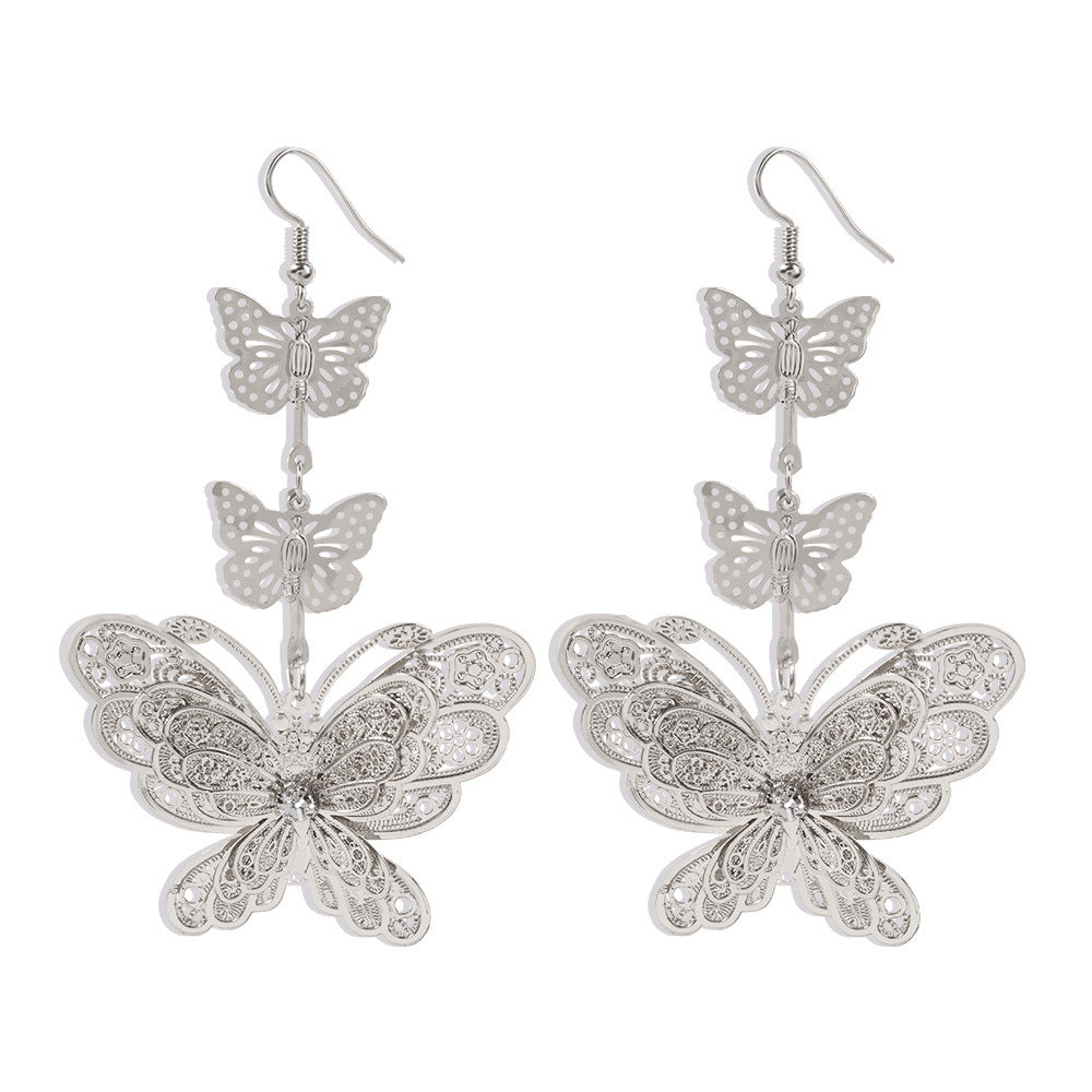 Trendy Hollow Out Butterfly Fashion Earrings