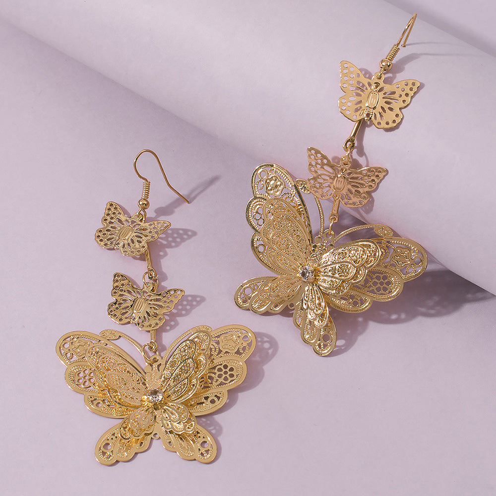 Trendy Hollow Out Butterfly Fashion Earrings