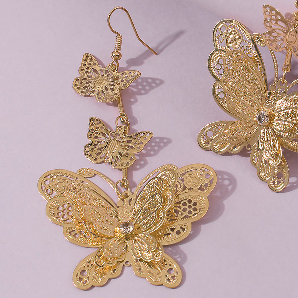 Trendy Hollow Out Butterfly Fashion Earrings