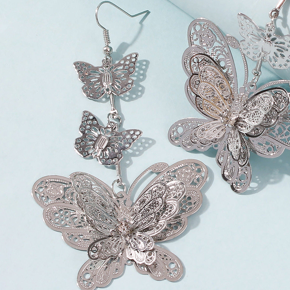 Trendy Hollow Out Butterfly Fashion Earrings