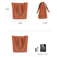 Trendy retro leather shoulder tote bucket bag