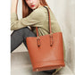 Trendy retro leather shoulder tote bucket bag