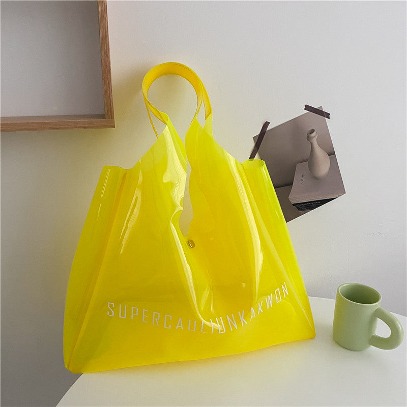 Trendy transparent bags Jelly bags Shoulder tote bags Beach bags