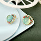 Vintage color spherical crystal glass stud earrings