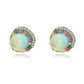 Vintage color spherical crystal glass stud earrings