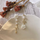 Vintage Elegance Butterfly Fringe White Rose Earrings Ear Clips