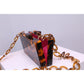 Vintage Fashion Tortoiseshell Square Box Acrylic Chain Party Bag