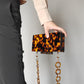 Vintage Fashion Tortoiseshell Square Box Acrylic Chain Party Bag