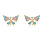 vintage glass butterfly earrings rhinestone earrings