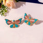 vintage glass butterfly earrings rhinestone earrings