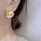 vintage gold shell pearl earrings