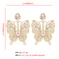 Vintage Rhinestone Hollow Butterfly Earrings Retro Earrings