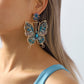 Vintage Rhinestone Hollow Butterfly Earrings Retro Earrings