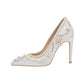 <tc>White Pearl Pointed Toe Stiletto Heels Wedding Pumps</tc>