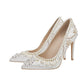 <tc>White Pearl Pointed Toe Stiletto Heels Wedding Pumps</tc>