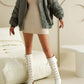 <tc>White Patent Leather Pointed Toe Block Heel Lace up Knee High Boots</tc>