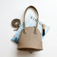 <tc>Women's Grey Leather Zipper Shell Shoulder Handbag</tc>