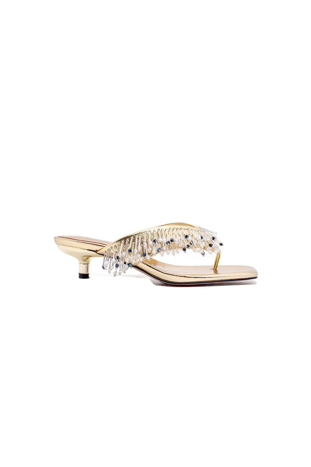 海風に揺れるタッセルハイヒールサンダル（Gold Breezy Tassel Sandals）