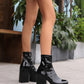 <tc>Women's Black Patent Leather Square Toe Block Heel Platform Ankle Boots</tc>