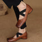 <tc>Women's Brown Leather Square Toe Block Heel Ballet Shoes Low Heel Mary Jane Shoes</tc>