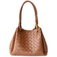 <tc>Women‘s Brown Leather Wovern Shoulder Handbags</tc>